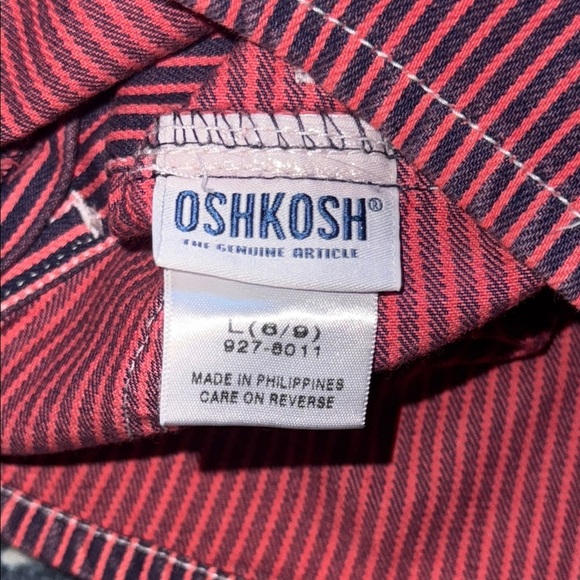 Vintage OshKosh B'gosh Pink and Blue Striped Denim dress - Picture 8 of 9